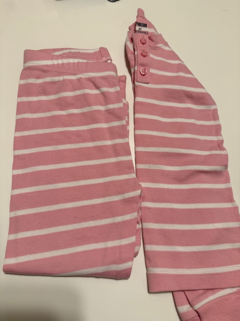 Gymboree Pink & White Striped Girls Pajama Set